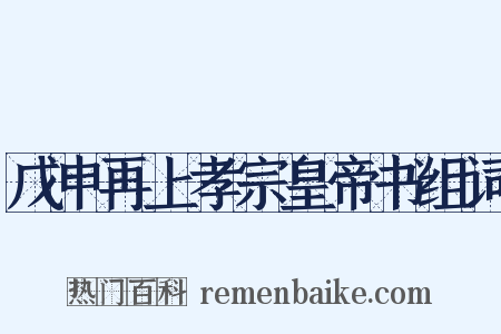 戊申再上孝宗皇帝书组词是什么意思的图片